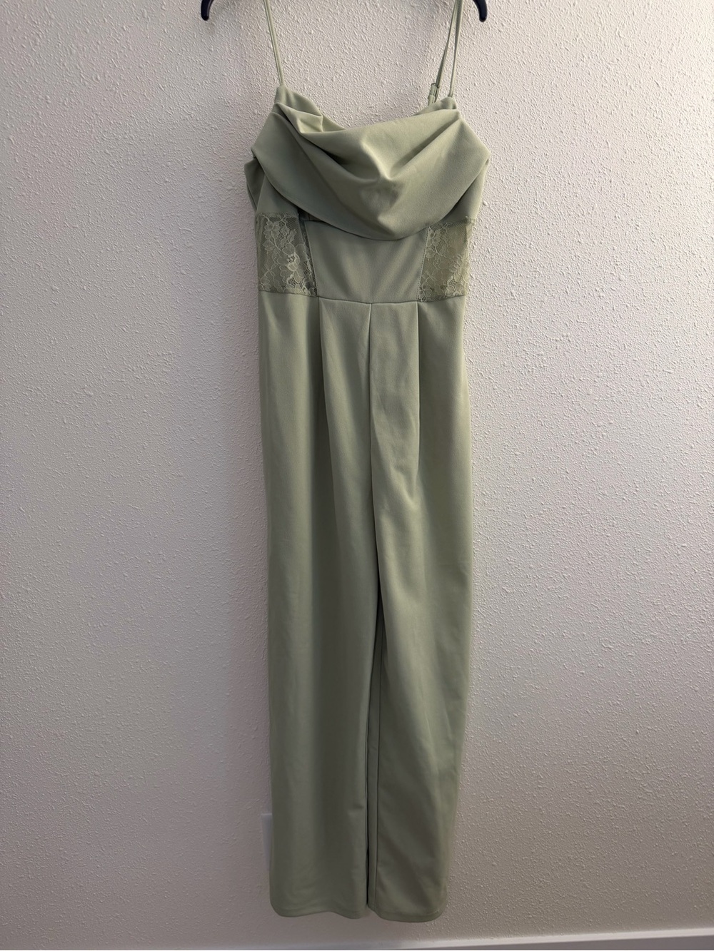 SHEIN Sage Green Cowl Neck Jumpsuit